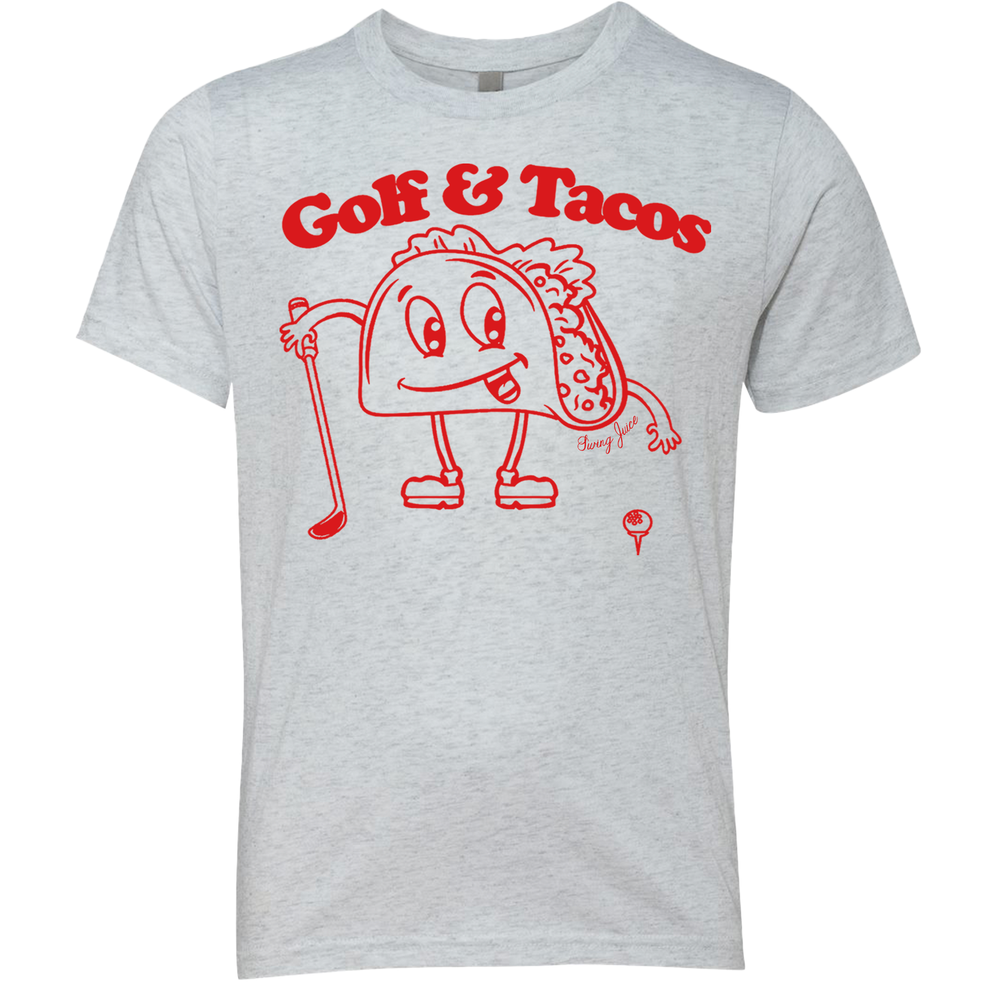 SwingJuice Golf & Tacos Kids Short Sleeve T-Shirt-Light Grey