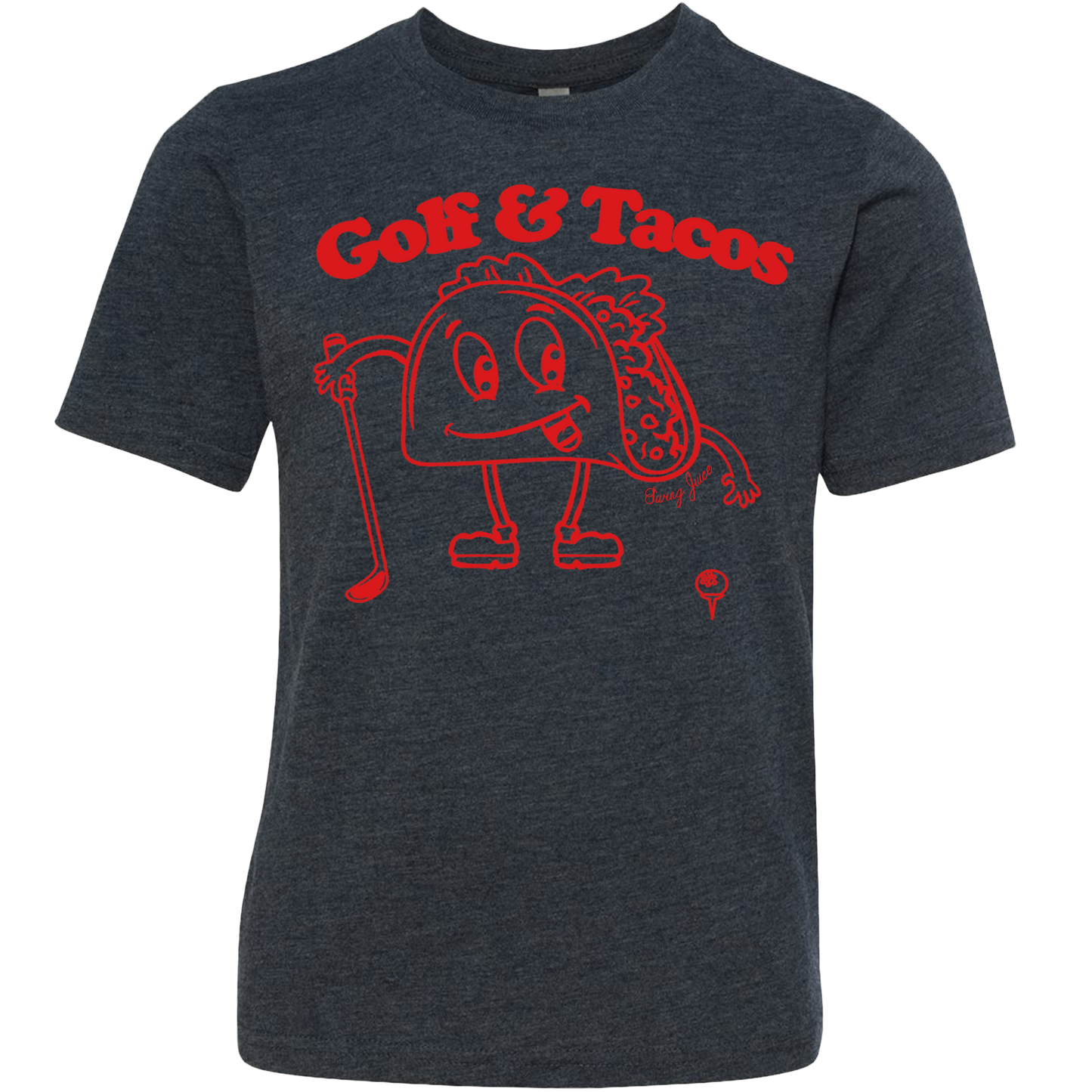 SwingJuice Golf & Tacos Kids Short Sleeve T-Shirt-Navy