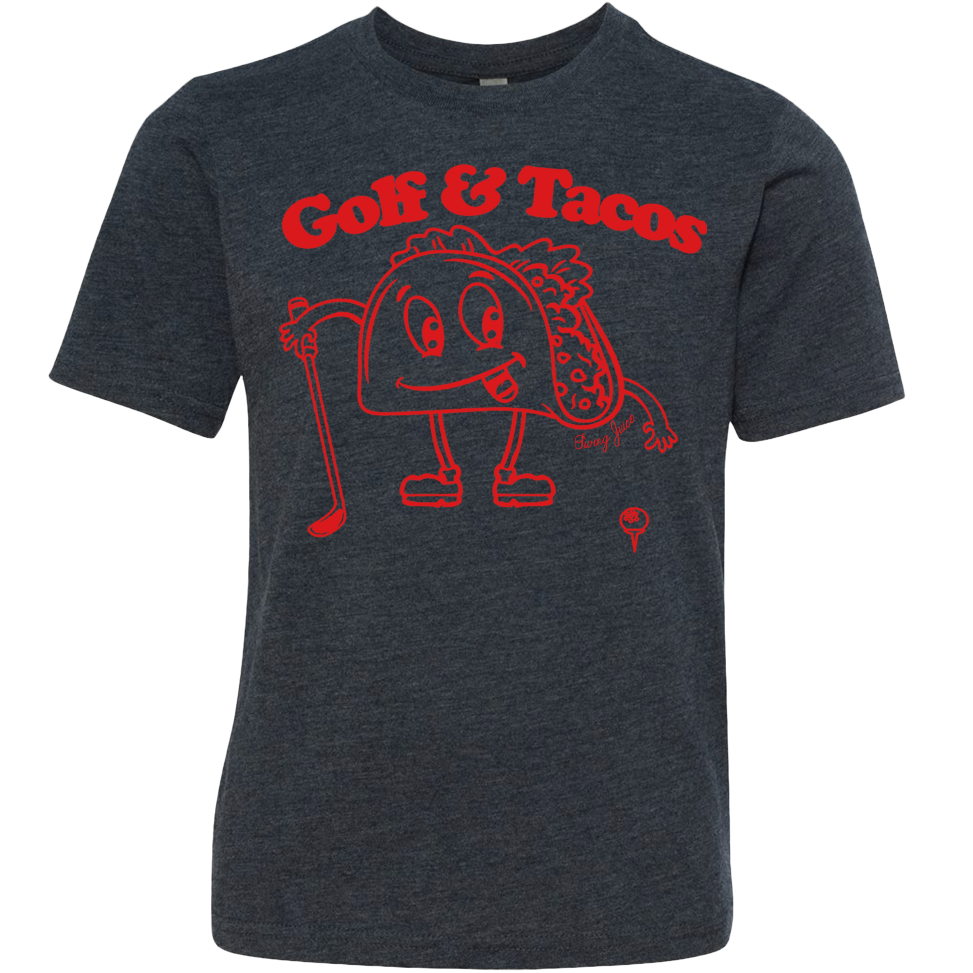 SwingJuice Golf & Tacos Kids Short Sleeve T-Shirt-Navy