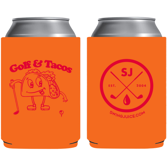 SwingJuice Golf & Tacos Koozie-Orange