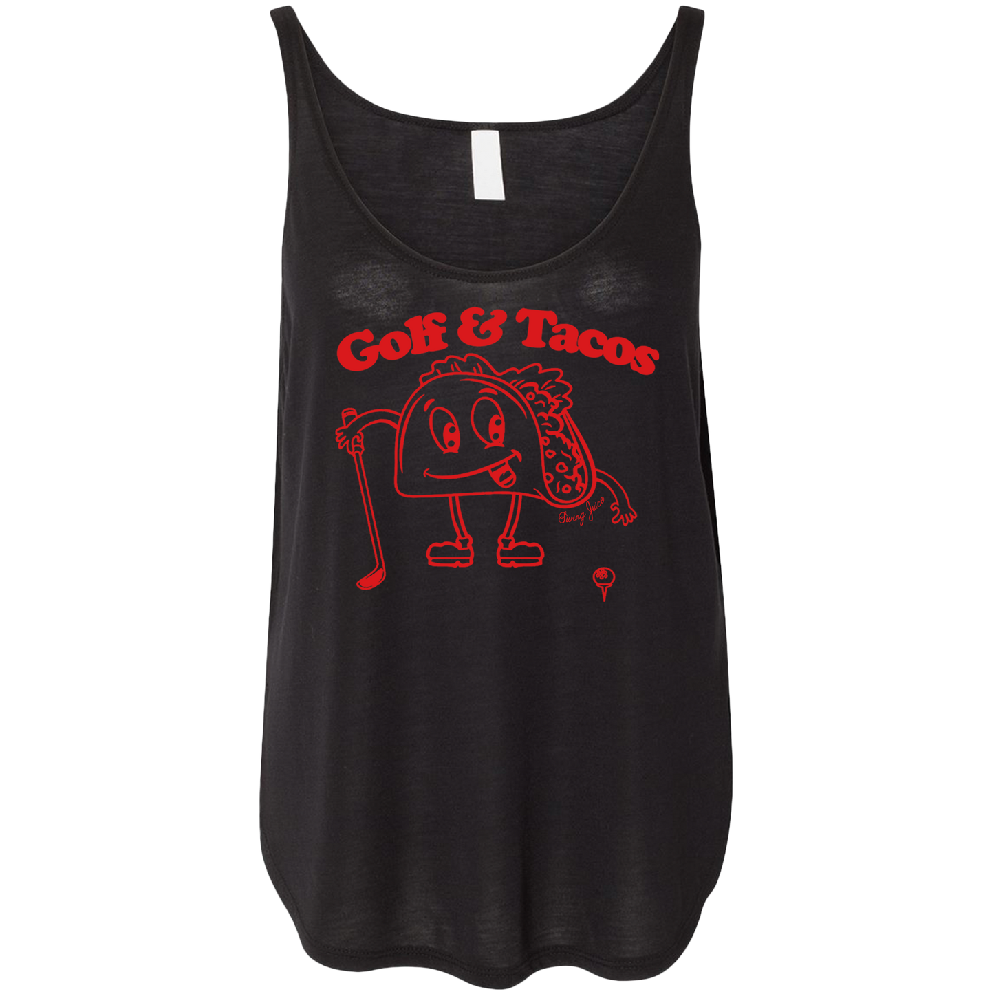 SwingJuice Golf & Tacos Women's Relaxed Fit Tank Top-Black