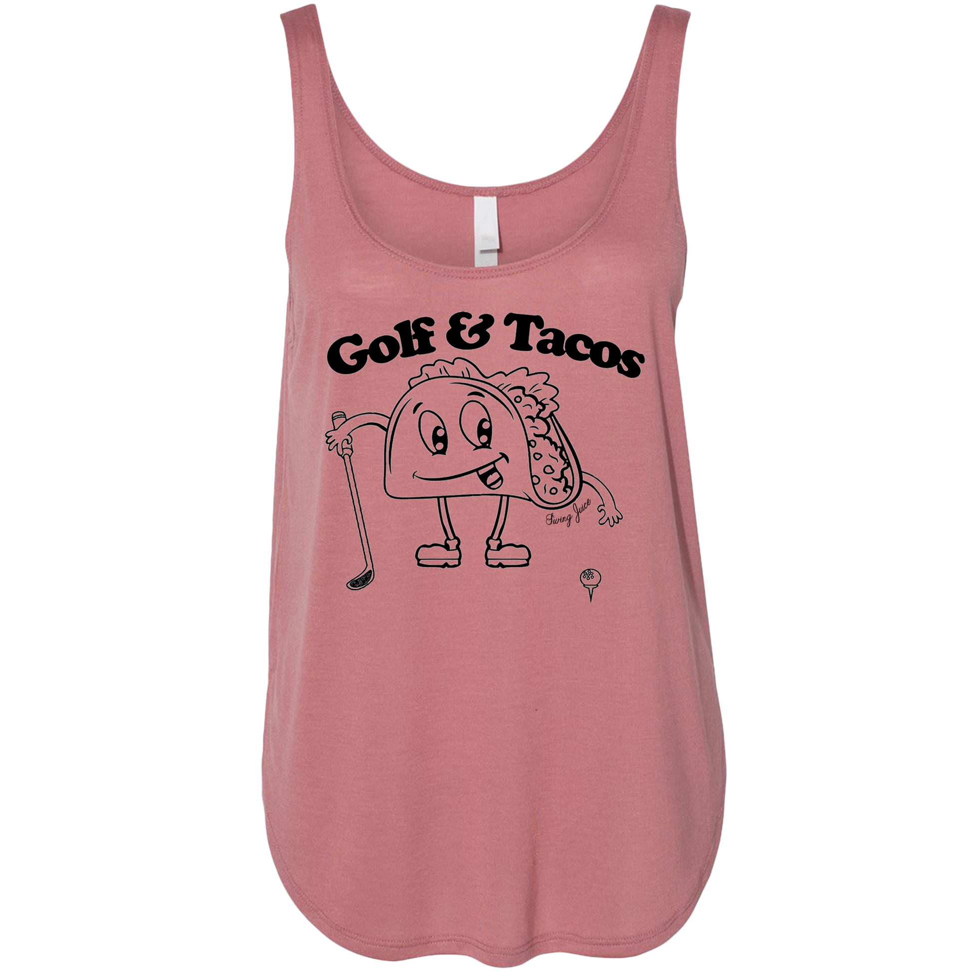 SwingJuice Golf & Tacos Women's Relaxed Fit Tank Top-Mauve