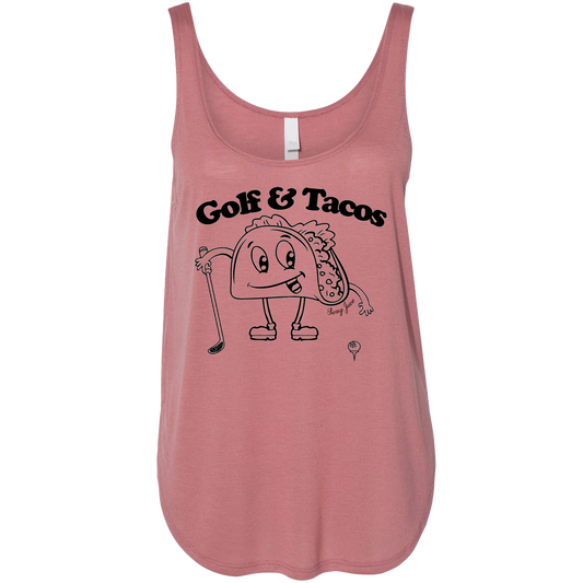 SwingJuice Golf & Tacos Women's Relaxed Fit Tank Top-Mauve