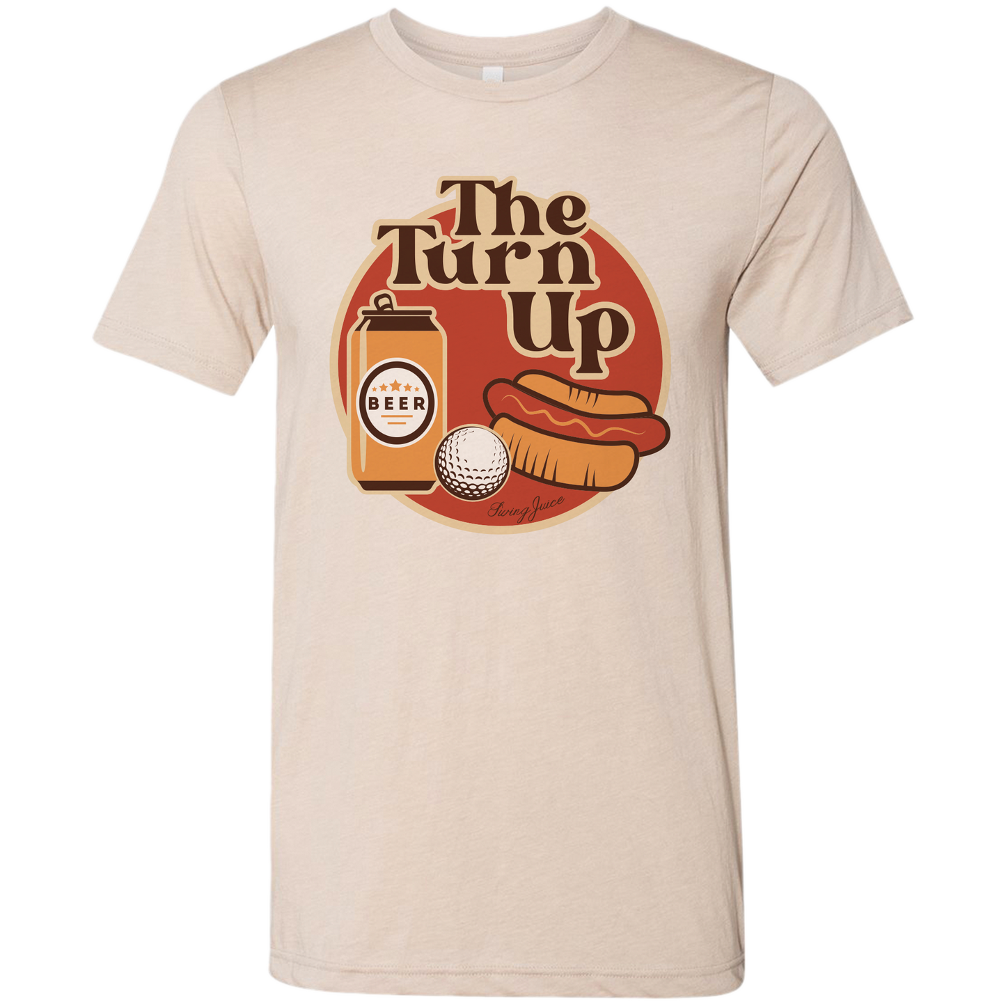 SwingJuice Golf The Turn Up Unisex Short Sleeve T-Shirt-Tan