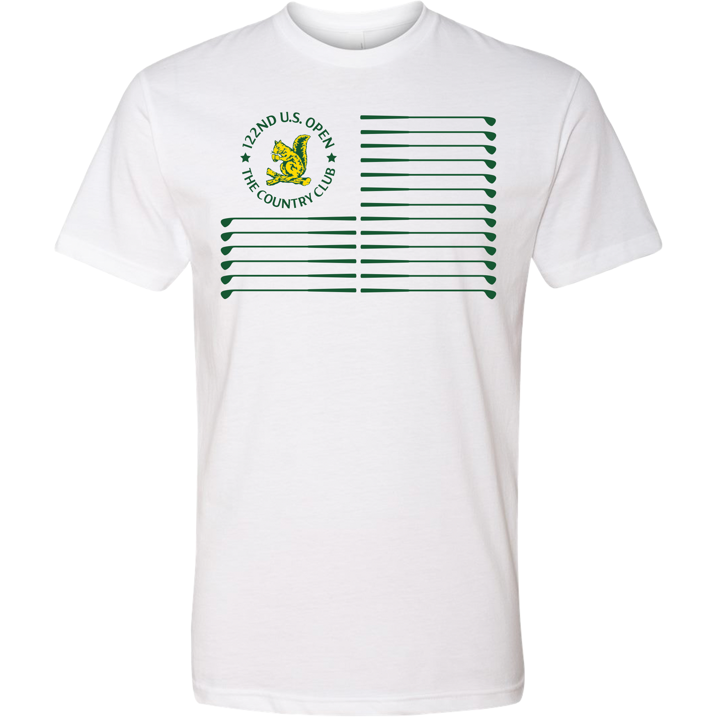 SwingJuice Golf U.S. Open Golf Flag Unisex Short Sleeve T-Shirt-White