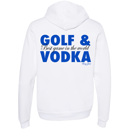 SwingJuice Golf & Vodka New Unisex Long Sleeve Hoodie-White