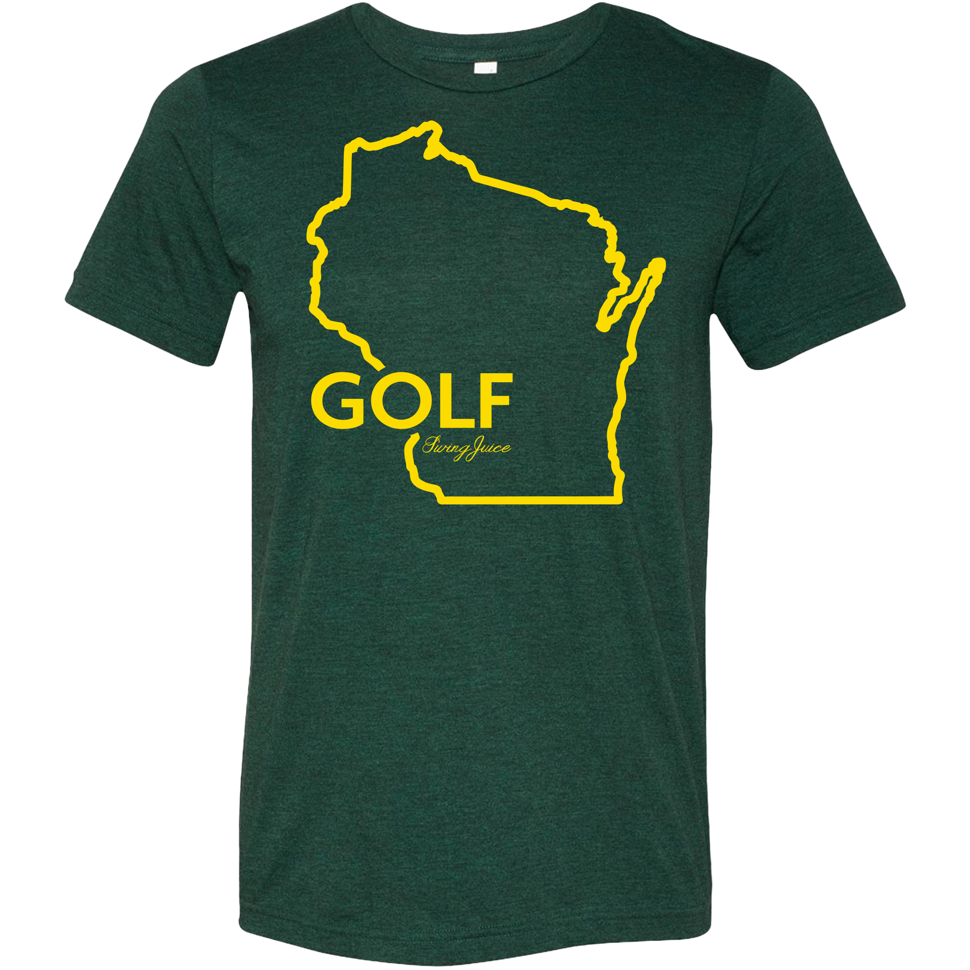 SwingJuice Golf Wisconsin Unisex Short Sleeve T-Shirt-Forest Green