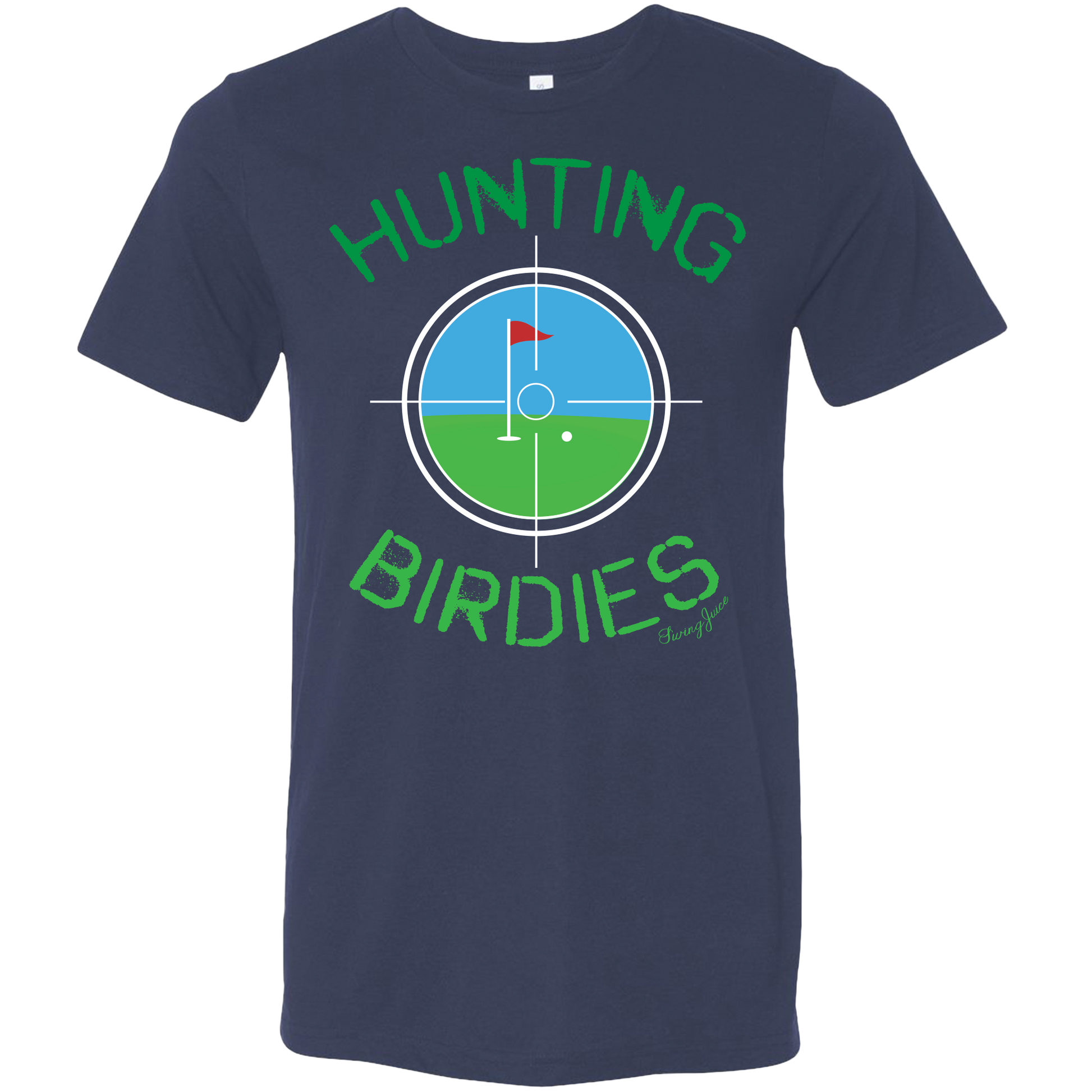 SwingJuice Golf Hunting Birdies Unisex Short Sleeve T-Shirt-Navy