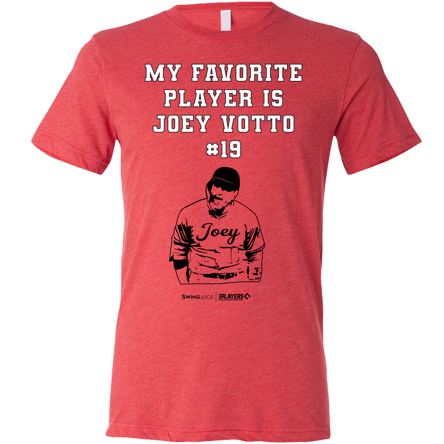 SwingJuice Baseball Joey Votto MLBPA Unisex Short Sleeve T-Shirt-Red