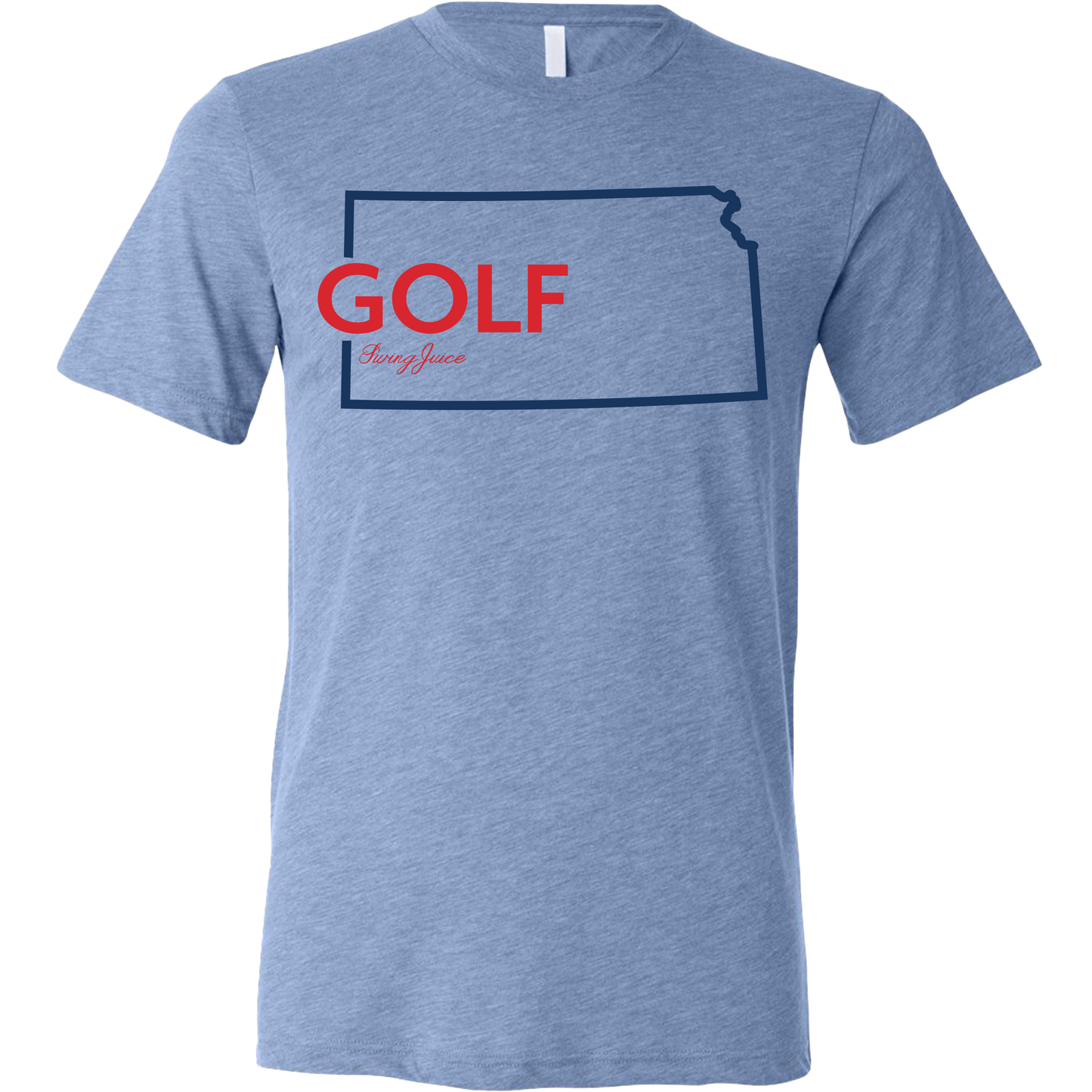 SwingJuice Golf Kansas Unisex Short Sleeve T-Shirt-Blue