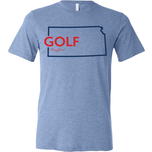 SwingJuice Golf Kansas Unisex Short Sleeve T-Shirt-Blue