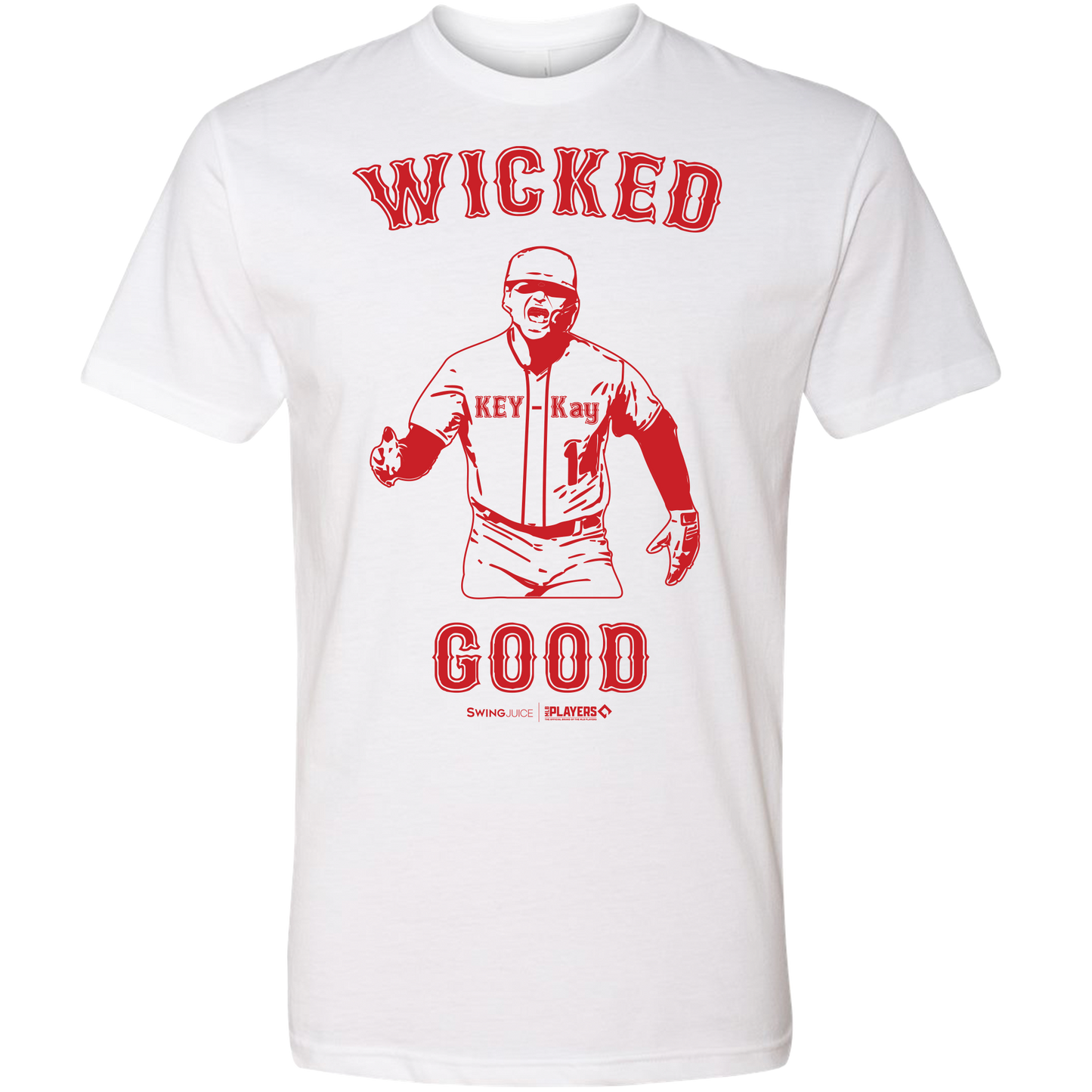 SwingJuice Baseball Kiké Hernández MLBPA Unisex Short Sleeve T-Shirt-White