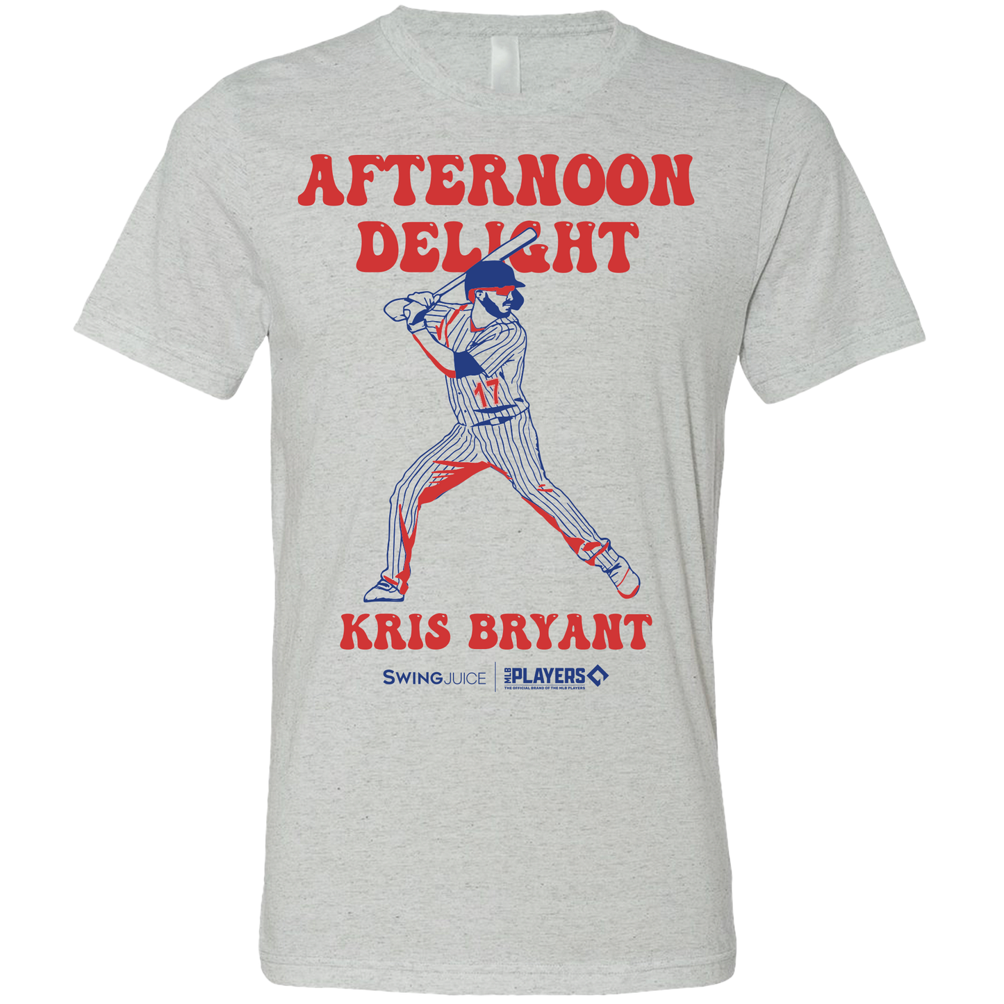 SwingJuice Baseball Kris Bryant MLBPA Unisex Short Sleeve T-Shirt-Light Grey