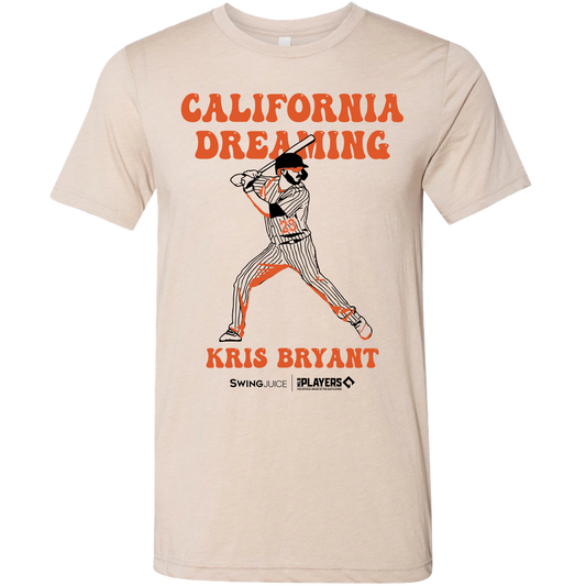 SwingJuice Baseball Kris Bryant MLBPA Unisex Short Sleeve T-Shirt-Tan