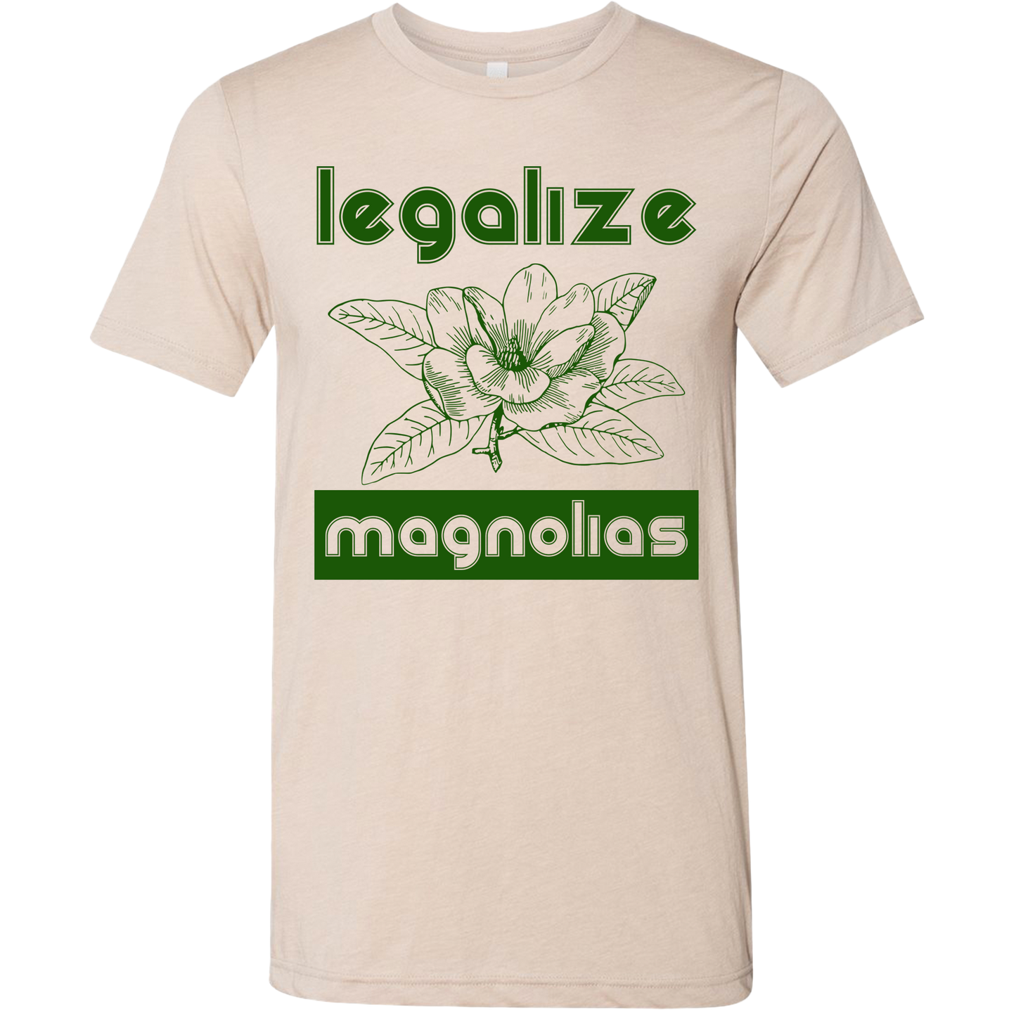 SwingJuice Golf Legalize Magnolias Unisex Short Sleeve T-Shirt-Tan