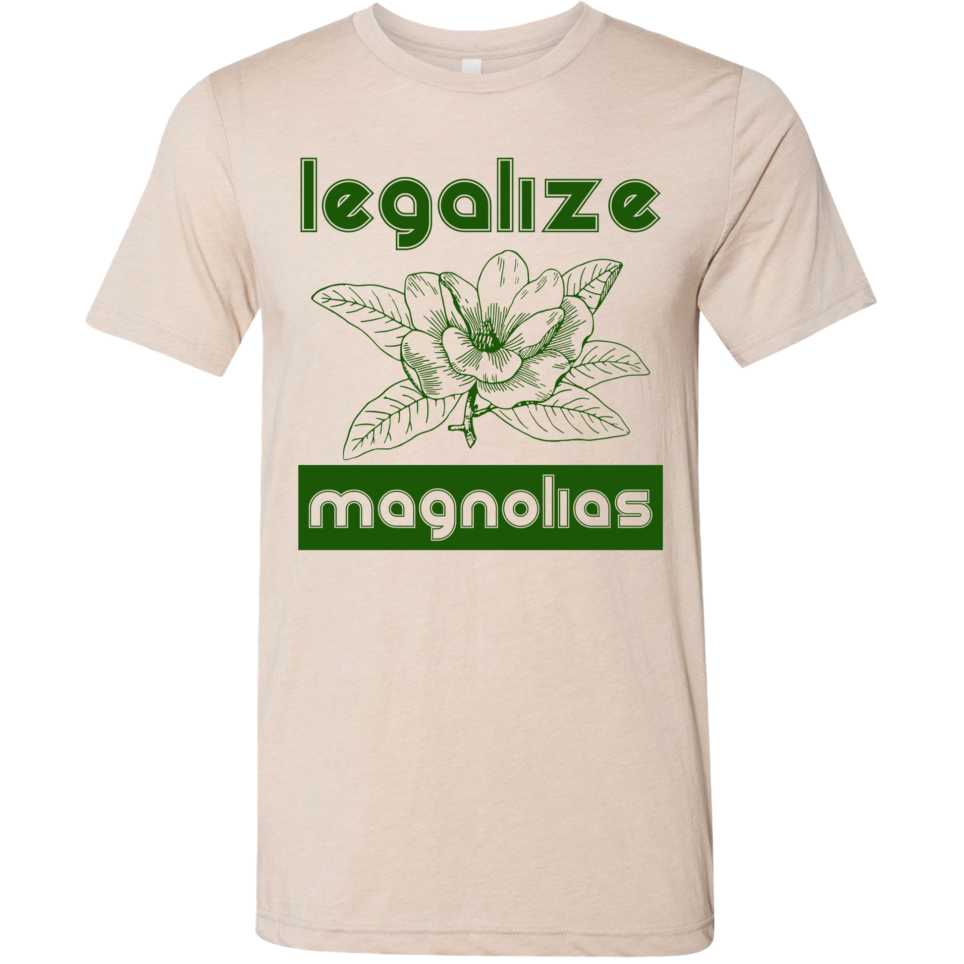 SwingJuice Golf Legalize Magnolias Unisex Short Sleeve T-Shirt-Tan