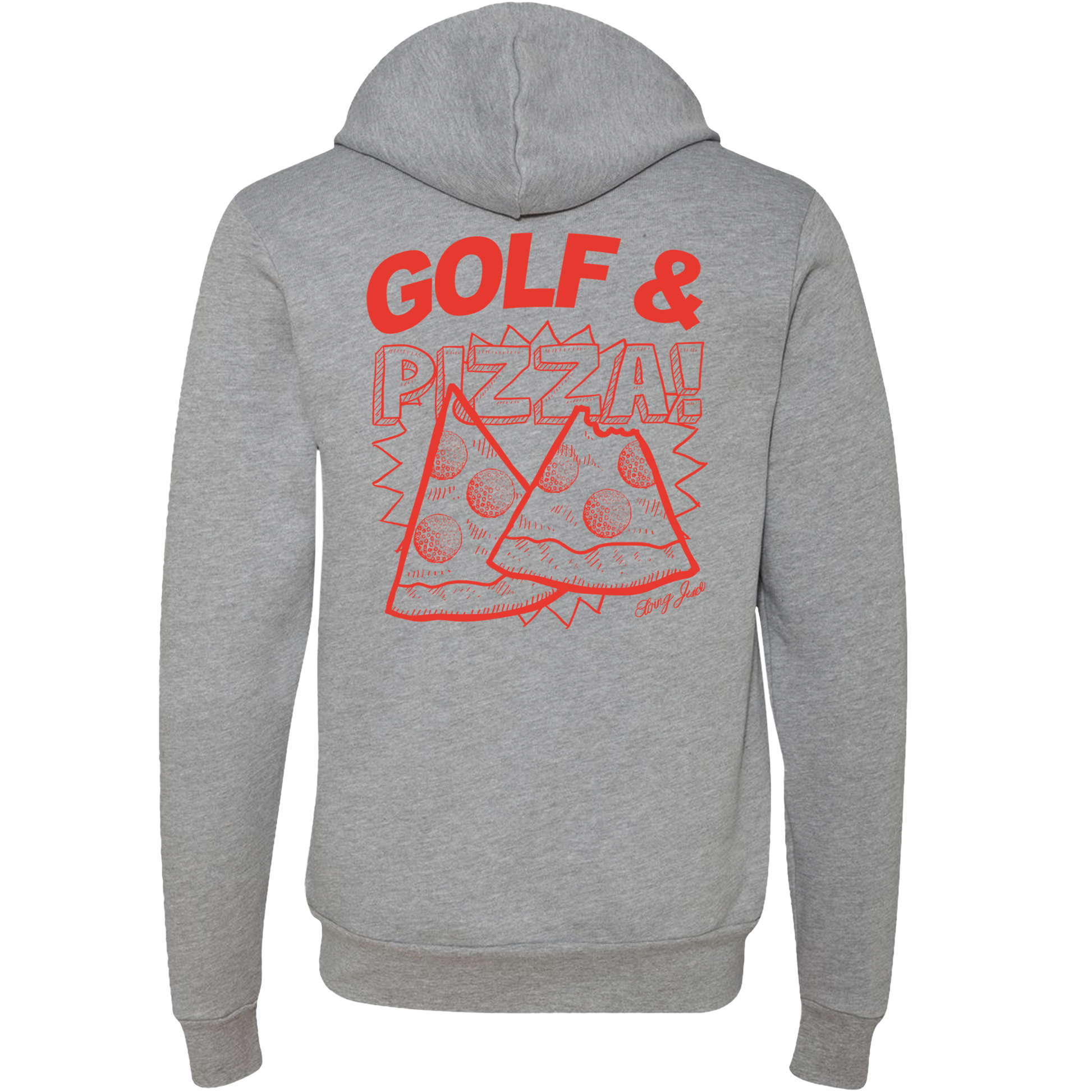 SwingJuice Golf & Pizza New Unisex Long Sleeve Hoodie-Grey