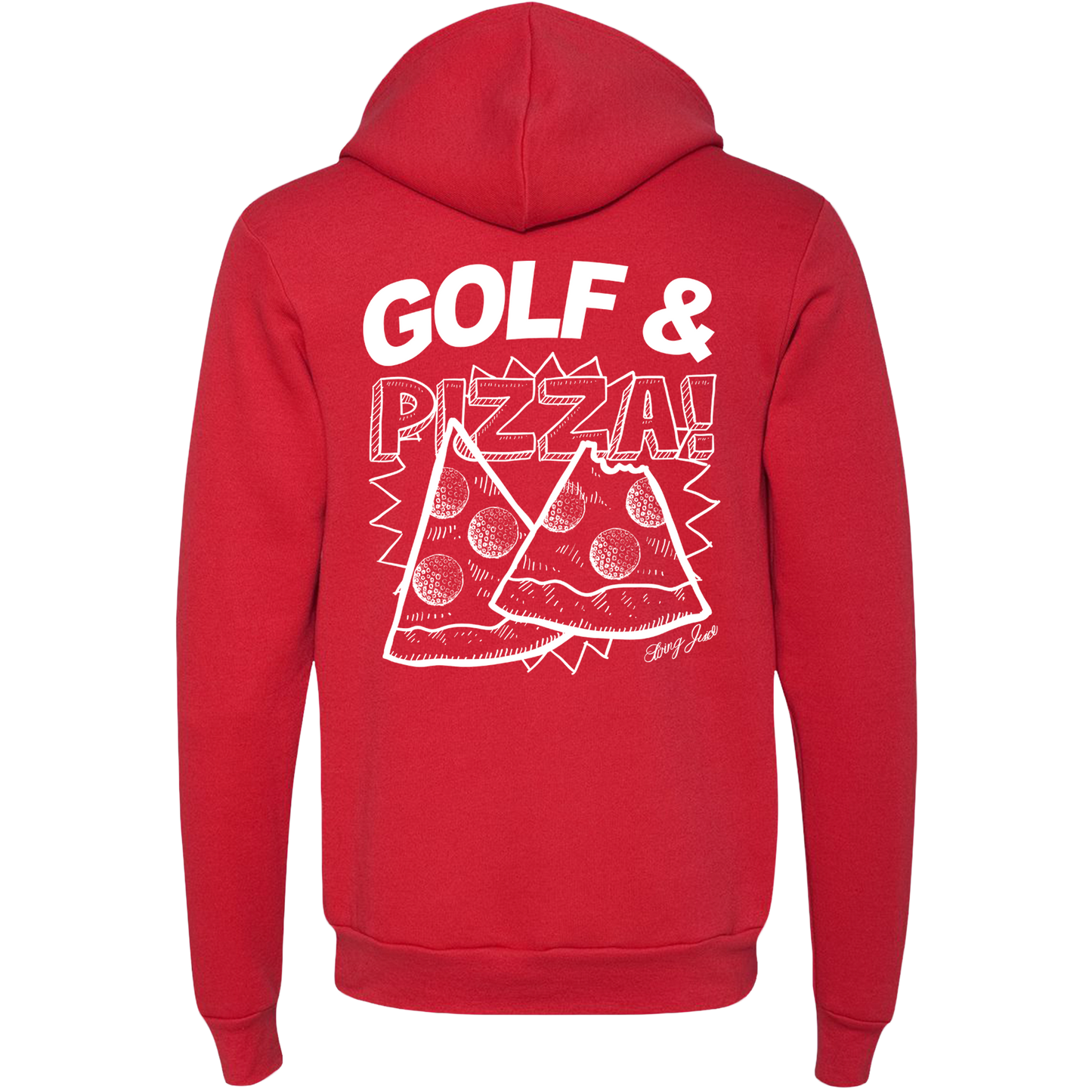 SwingJuice Golf & Pizza New Unisex Long Sleeve Hoodie-Red