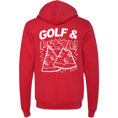 SwingJuice Golf & Pizza New Unisex Long Sleeve Hoodie-Red