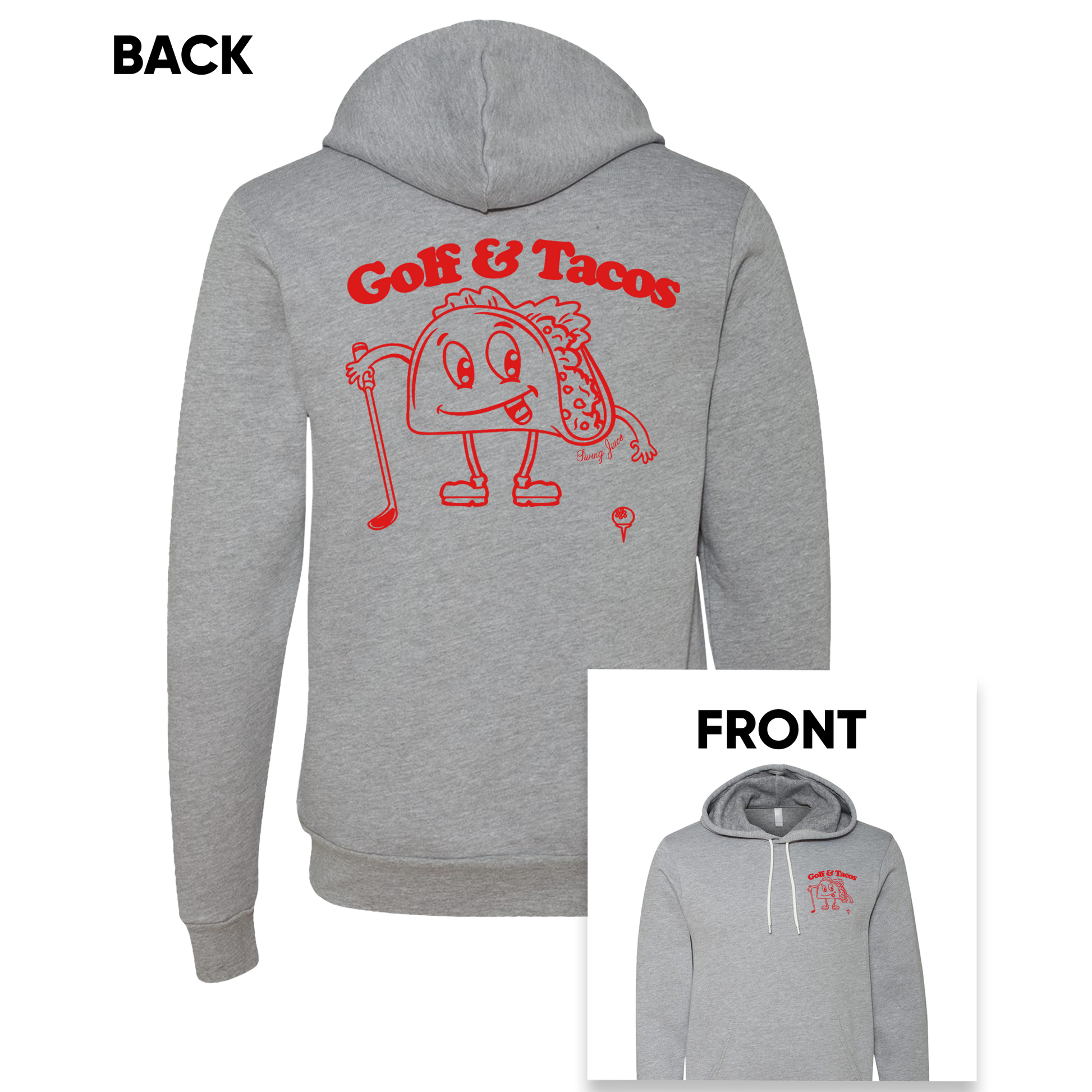 SwingJuice Golf & Tacos New Unisex Long Sleeve Hoodie-Grey