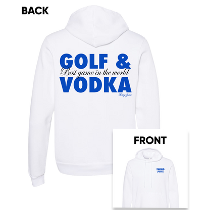 SwingJuice Golf & Vodka New Unisex Long Sleeve Hoodie-White