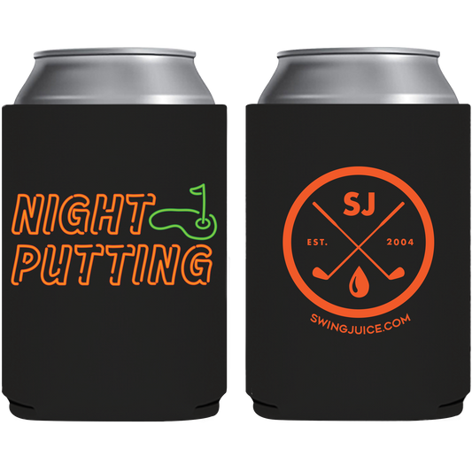 SwingJuice Golf Night Putting Koozie-Orange