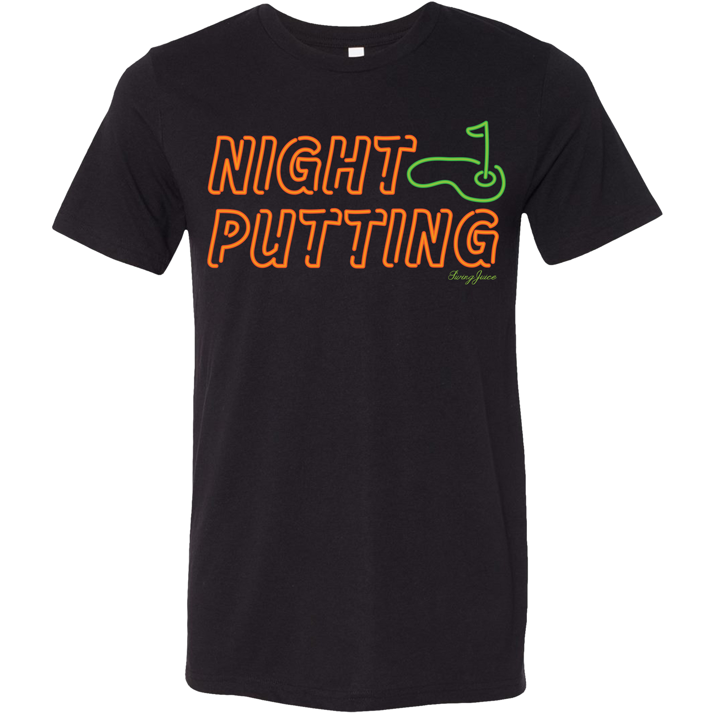 SwingJuice Golf Night Putting Unisex Short Sleeve T-Shirt-Orange