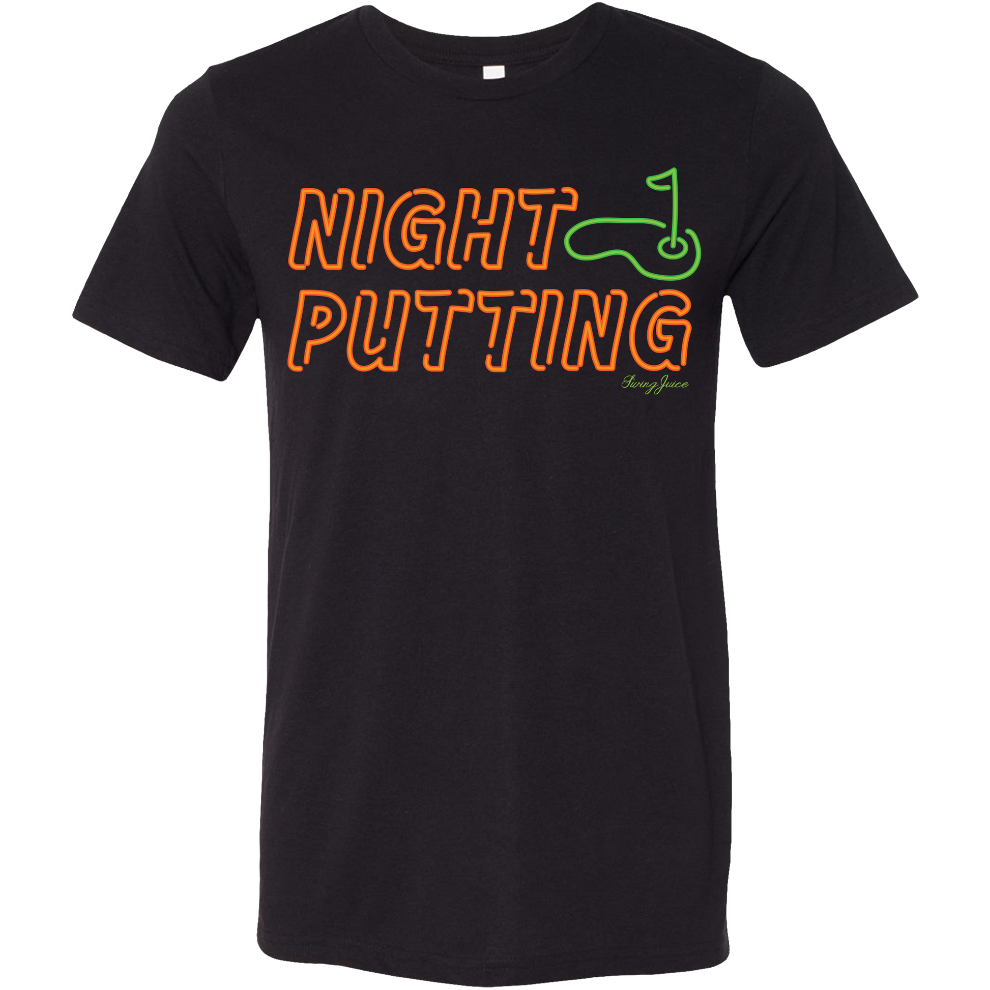 SwingJuice Golf Night Putting Unisex Short Sleeve T-Shirt-Orange