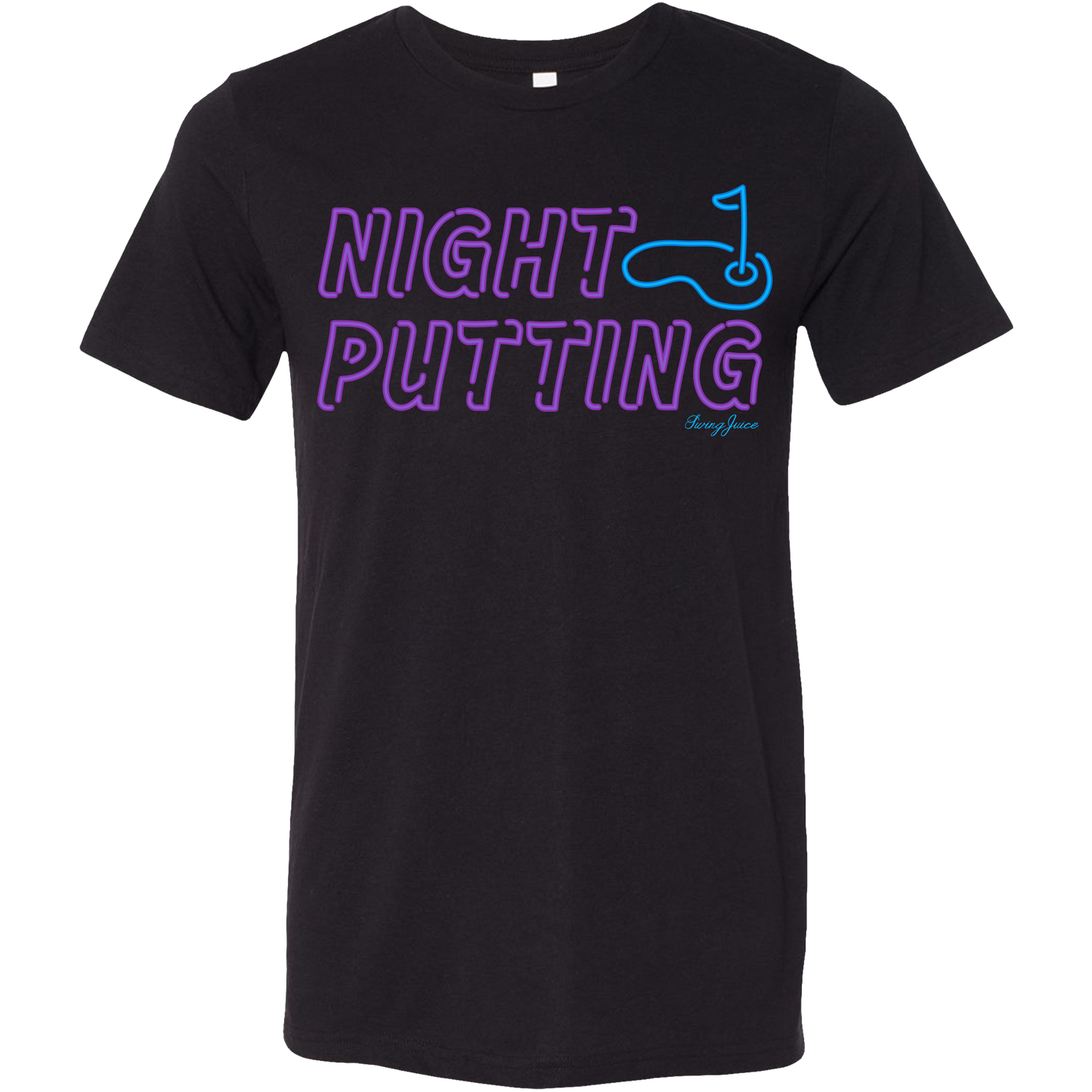 SwingJuice Golf Night Putting Unisex Short Sleeve T-Shirt-Purple