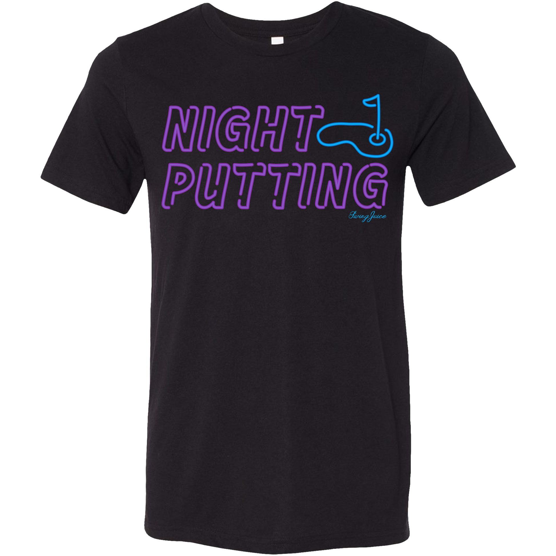 SwingJuice Golf Night Putting Unisex Short Sleeve T-Shirt-Purple