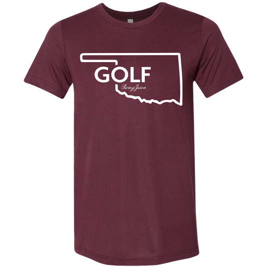 SwingJuice Golf Oklahoma Unisex Short Sleeve T-Shirt-Maroon