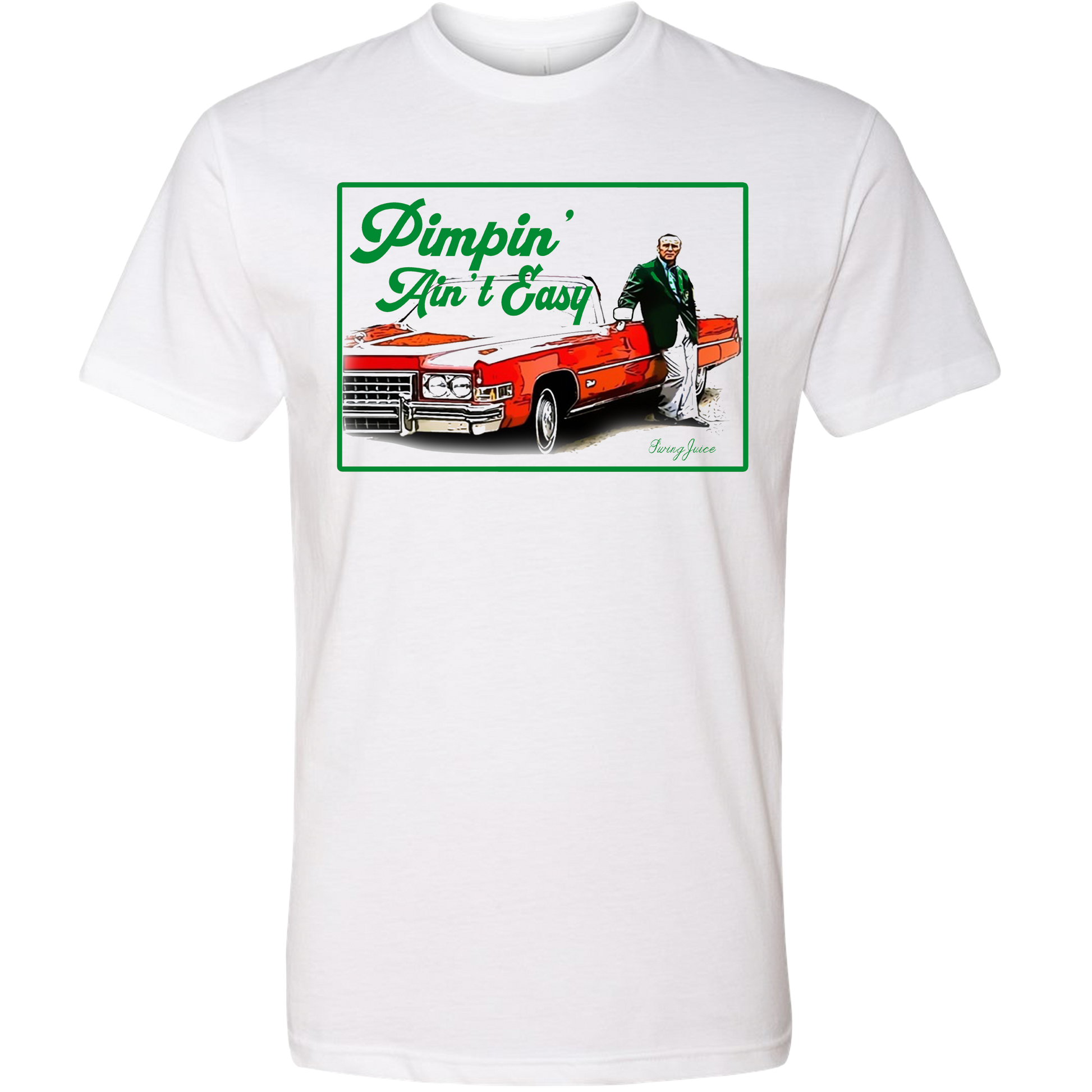 SwingJuice Golf Pimpin' Ain't Easy Unisex Short Sleeve T-Shirt-White