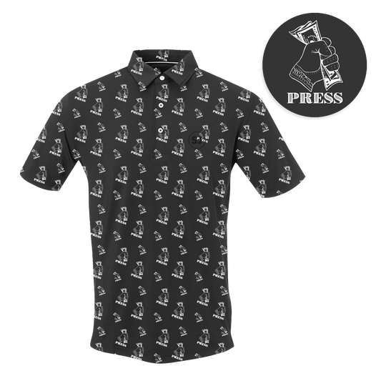 SwingJuice Golf Press Men's Performance Polo-Black