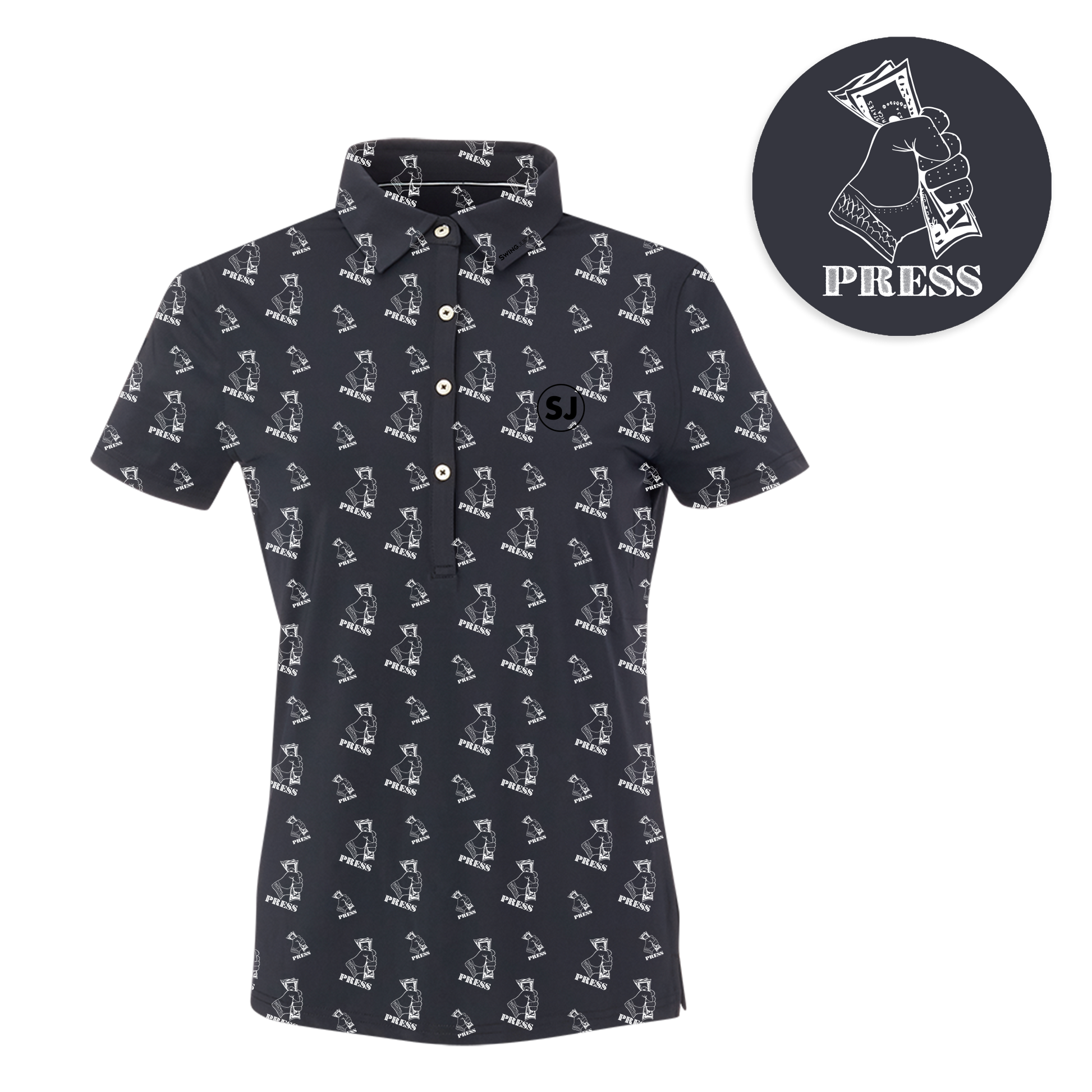 SwingJuice Golf Press Women's Performance Polo-Black