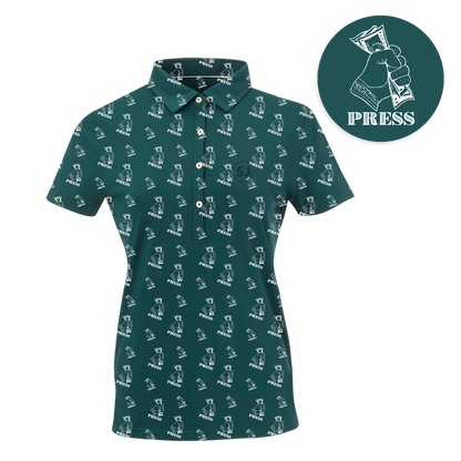 SwingJuice Golf Press Women's Performance Polo-Pine