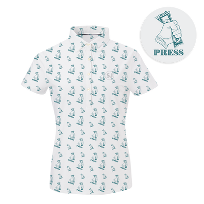 SwingJuice Golf Press Women's Performance Polo-White