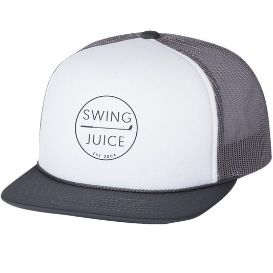 SwingJuice Golf Retro Foam Trucker Hat-White Charcoal