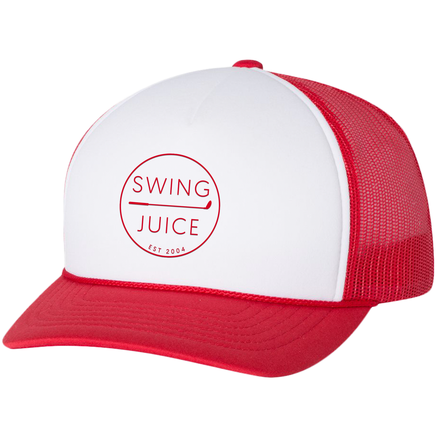 SwingJuice Golf Retro Foam Trucker Hat-Red White