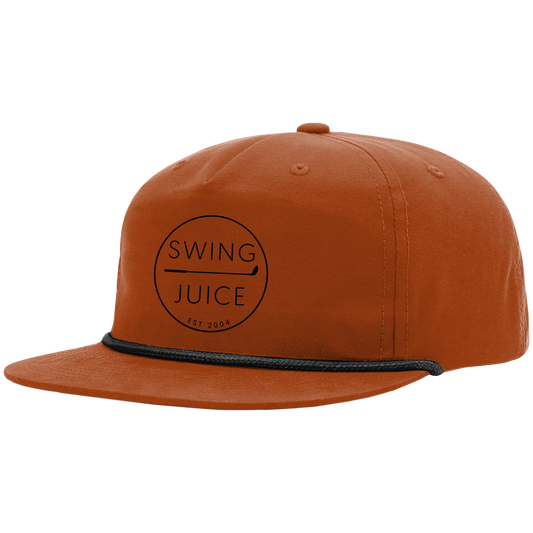 SwingJuice Golf Retro Rope Hat-Dark Orange Black