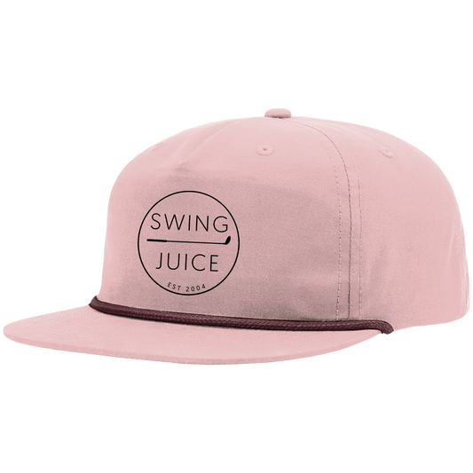 SwingJuice Golf Retro Rope Hat-Pale Peach Maroon