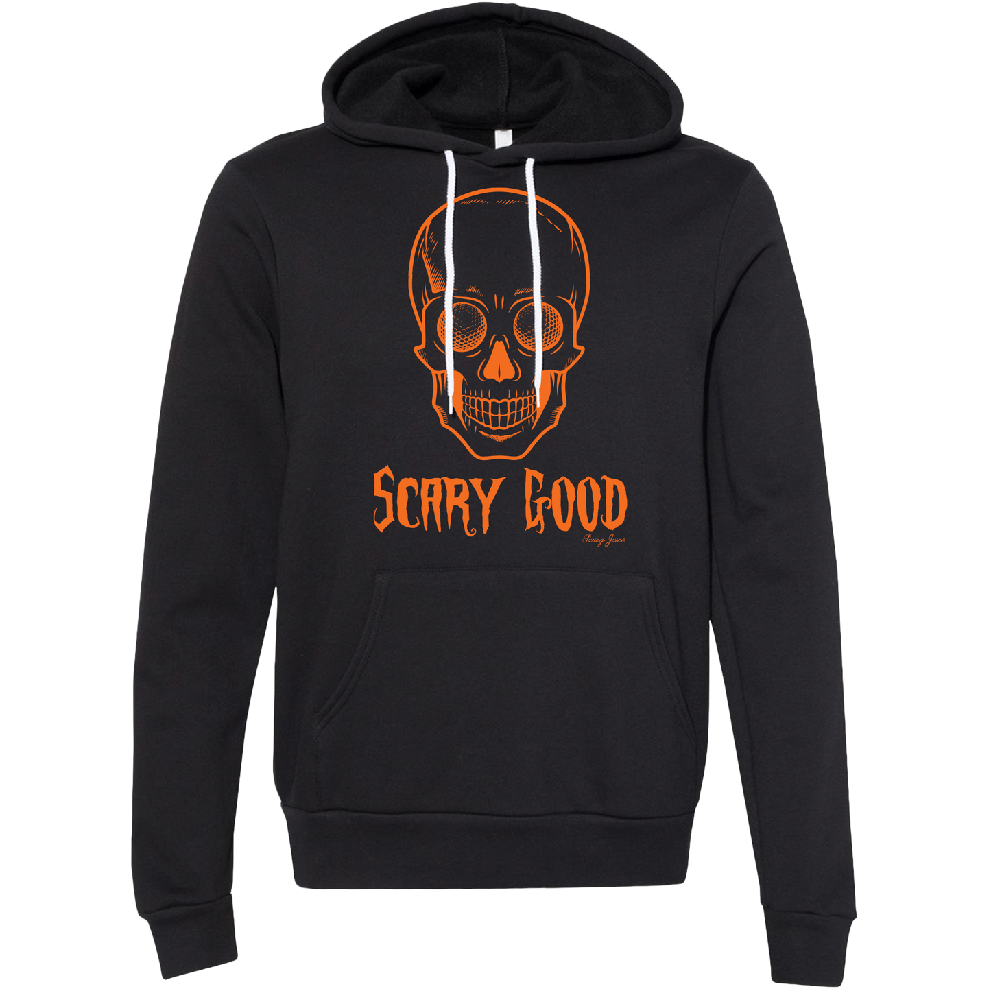 SwingJuice Golf Scary Good Unisex Long Sleeve Hoodie-Orange Black