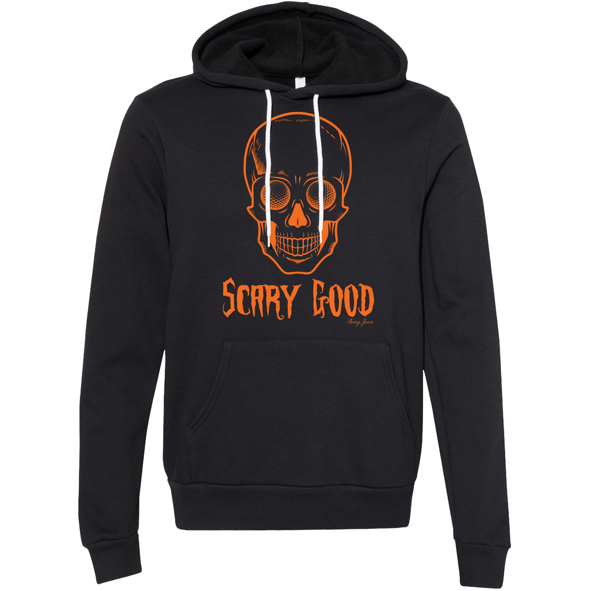 SwingJuice Golf Scary Good Unisex Long Sleeve Hoodie-Orange Black