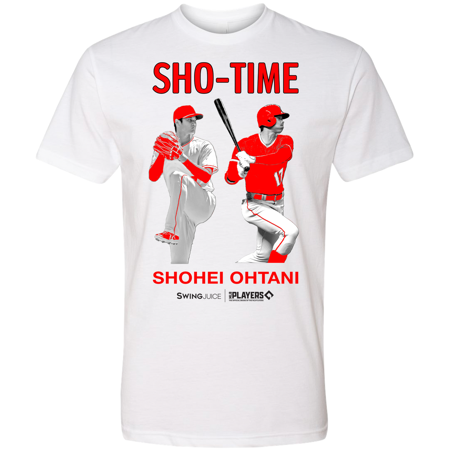 SwingJuice Baseball Shohei Ohtani MLBPA Unisex Short Sleeve T-Shirt-White