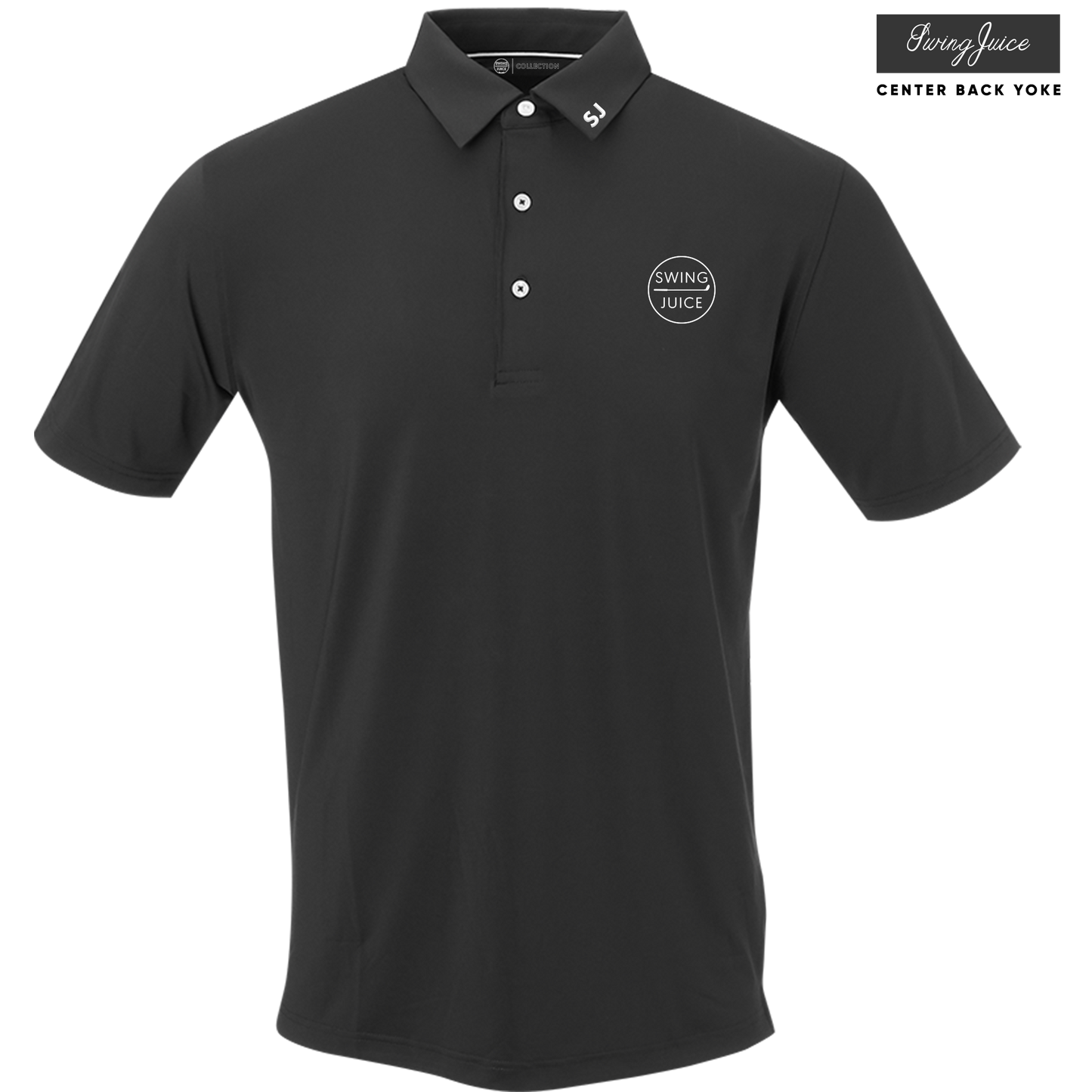 SwingJuice Golf Retro Solid Men's Performance Polo-Black