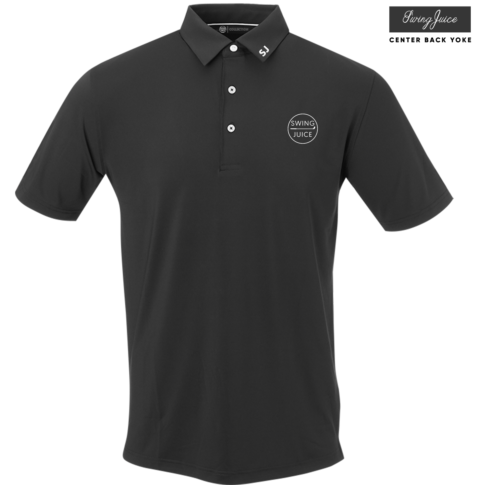 SwingJuice Golf Retro Solid Men's Performance Polo-Black