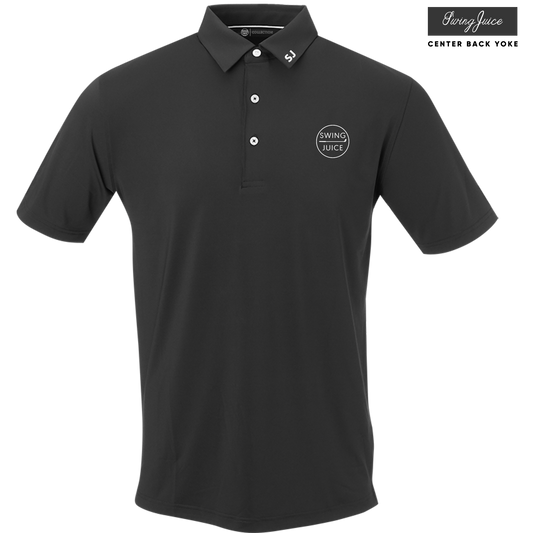 SwingJuice Golf Retro Solid Men's Performance Polo-Black