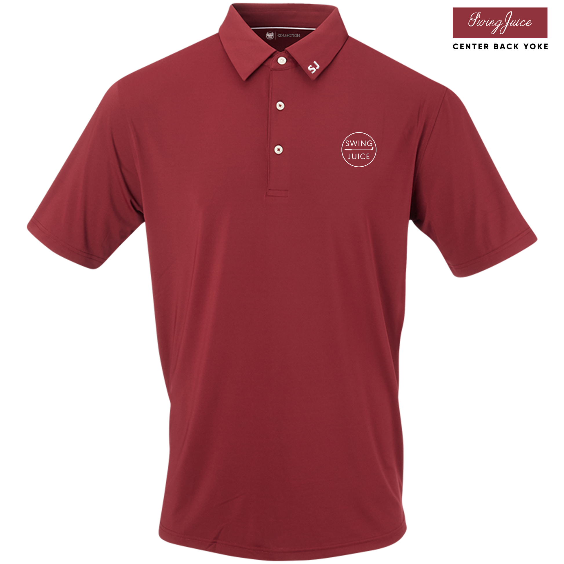 SwingJuice Golf Retro Solid Men's Performance Polo-Merlot