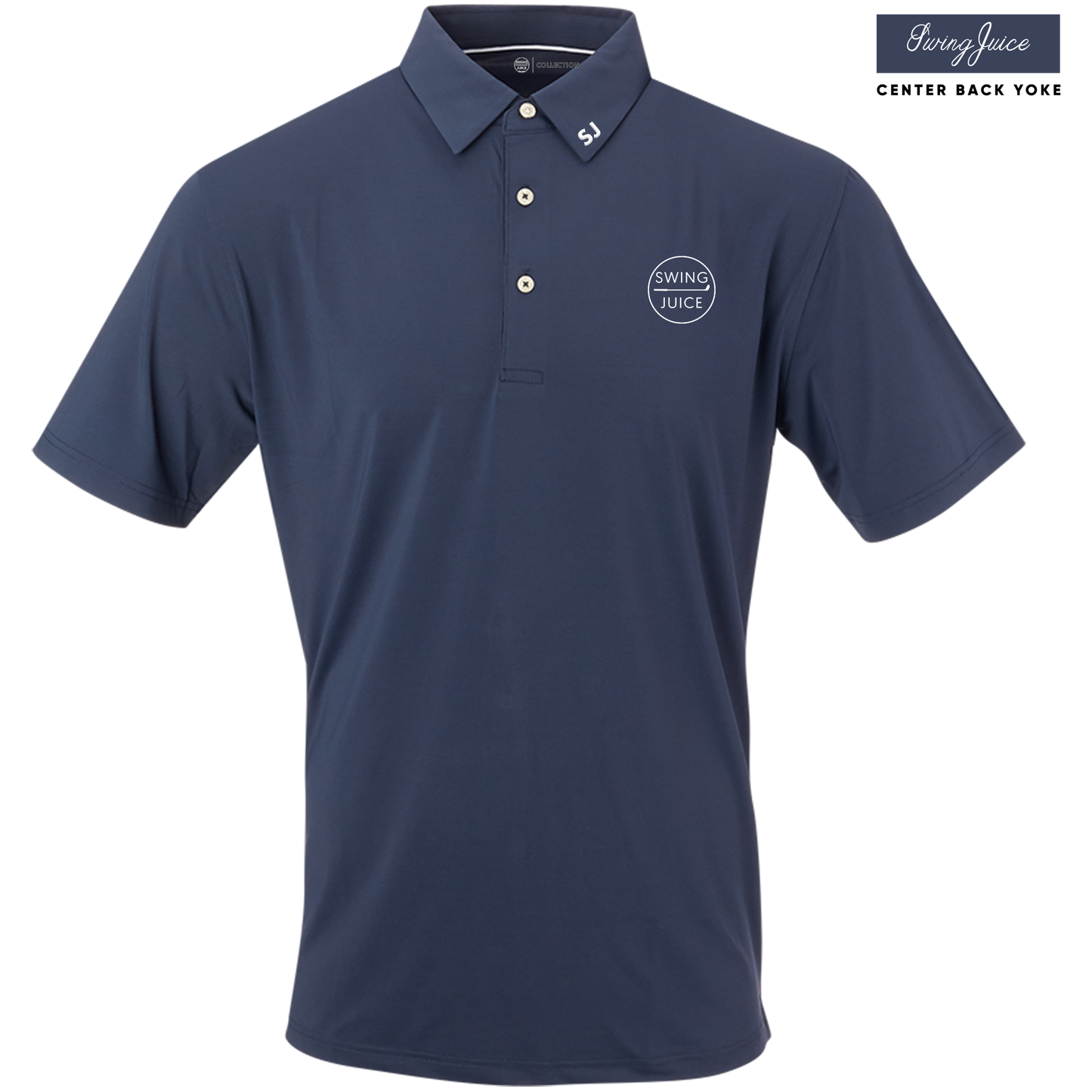 SwingJuice Golf Retro Solid Men's Performance Polo-Navy