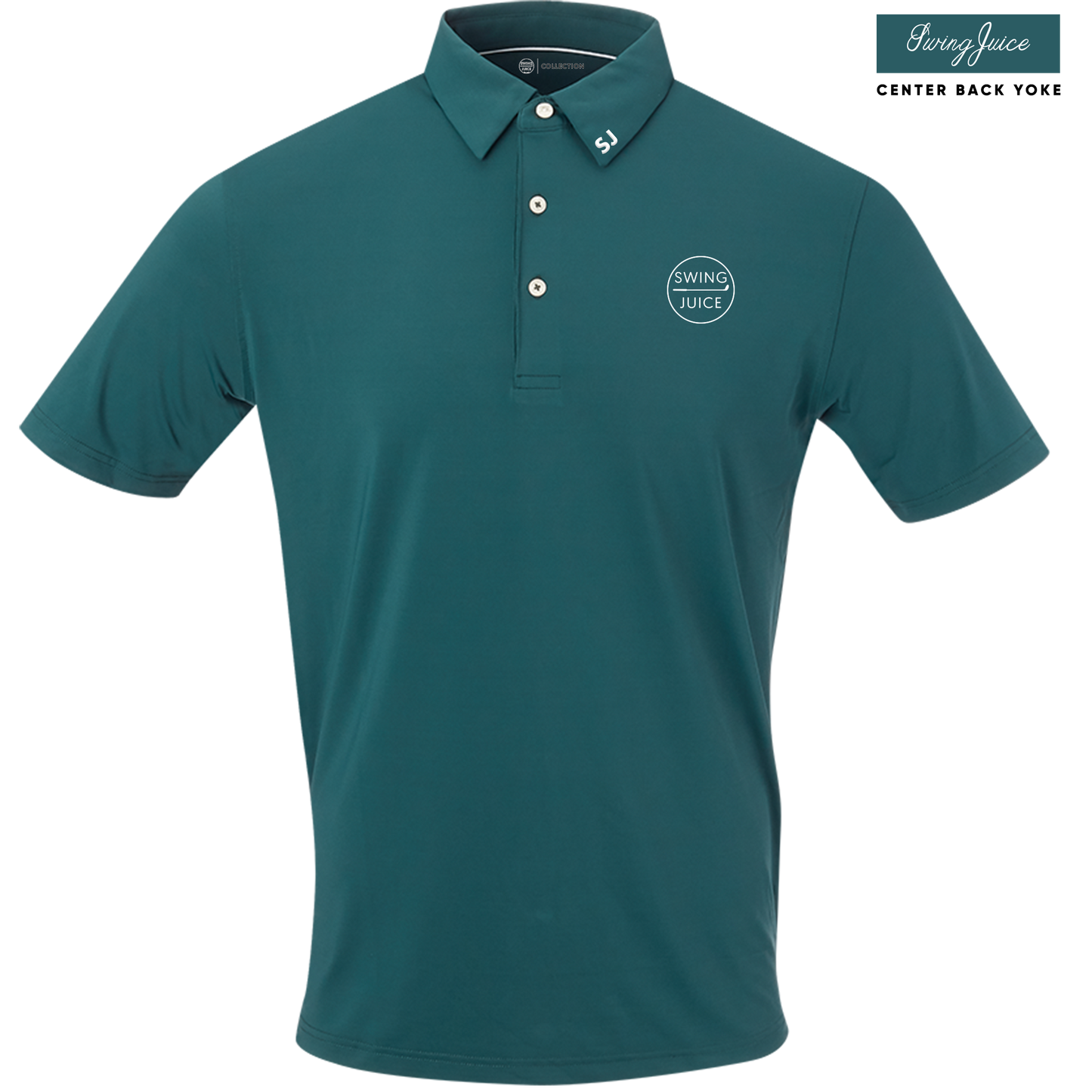 SwingJuice Golf Retro Solid Men's Performance Polo-Pine Forest