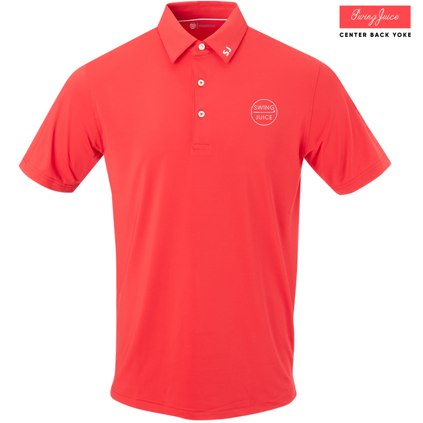 SwingJuice Golf Retro Solid Men's Performance Polo-Red